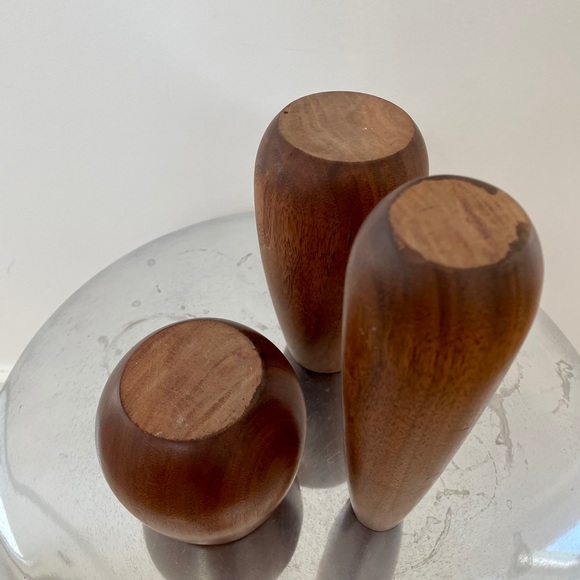 Set of three wooden candle holders - Picture 6 of 6